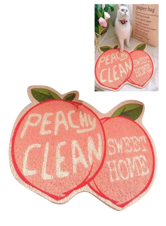 ناروت سجادة رمل القطط، سجادة لاحتجاز الفضلات، سجادة صندوق فضلات القطط، سجادة لالتقاط طعام القطط، تصميم مرن على شكل فاكهة، مقاومة للانزلاق، مصنوعة من مادة PVC عالية المتانة، سهلة التنظيف (40 × 60 سم / 15.7 × 23.6 بوصة) - Image 4