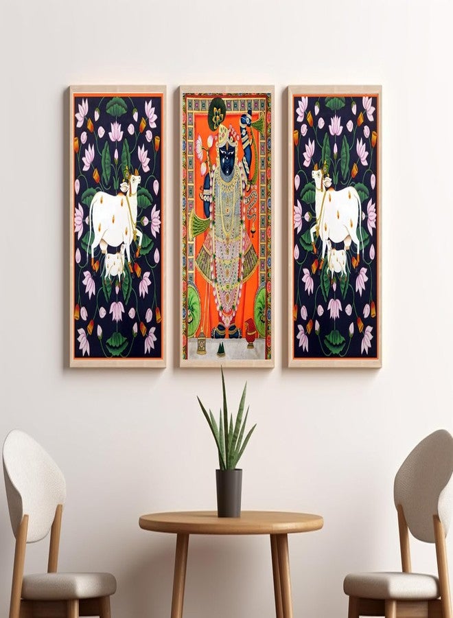 Gamya Big Aesthetic Shrinath Ji Framed Posters Wall Decor Paintings For Living Room, Bedroom/Big Paintings For Wall Decoration (A3 Frames, 14x18 Inches) Set of 3 - Image 3
