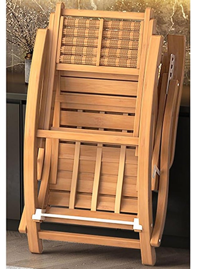 سولاكان كرسي هزاز قابل للطي من الخيزران – كرسي استرخاء بزاوية قابلة للتعديل، تصميم مريح وتهوية عالية، بظهر مرتفع لشخص واحد للاستخدام في غرفة المعيشة أو الشرفة - Image 4