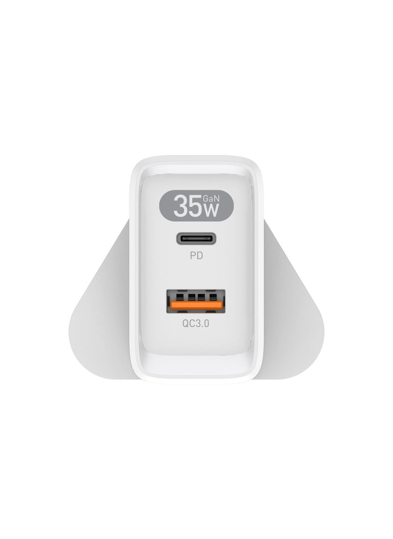 Totulife FAME Series 35W GaN Wall Charger with PD Type-C & QC3.0 Fast Charging, Aluminum Alloy Material, Over Voltage/Over Current Protection  - Image 2