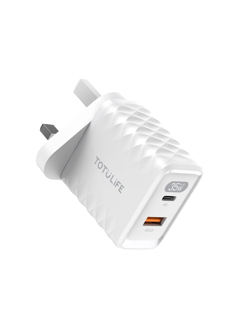 Totulife FAME Series 35W GaN Wall Charger with PD Type-C & QC3.0 Fast Charging, Aluminum Alloy Material, Over Voltage/Over Current Protection  - Image 4
