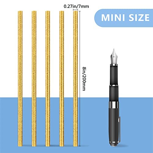 Manarty Glitter Gold Hot Glue Sticks, 24PCS Mini Size 0.27" Dia x 8" Long Hot Melt Glue Stick Colored, All Temperature Adhesive EVA Glue Sticks for Repairing Sealing Stamp DIY Art Craft Decoration - Image 2