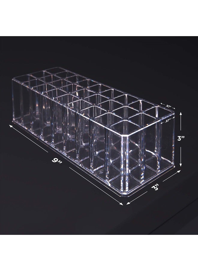 FAJ Lip Gloss Holder Organizer, 27 Spaces Clear Acrylic Makeup Lipgloss Display Case - Image 4