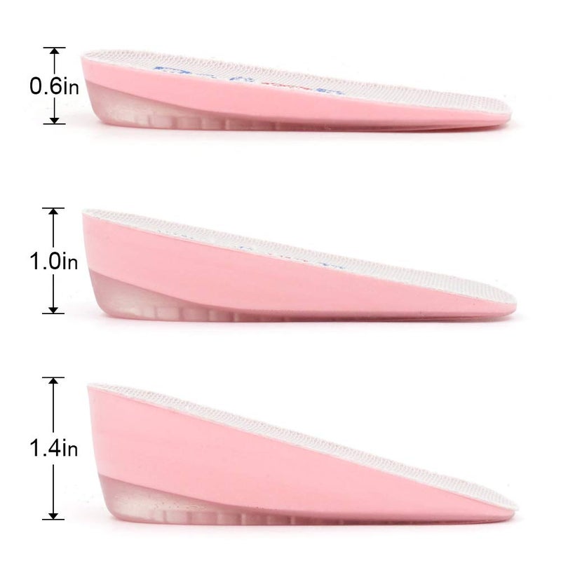 Dr.Foot Dr. Foot's Height Increase Insoles, Heel Cushion Inserts, Heel Lift Inserts for Leg Length Discrepancies (0.6" Height) Pink - Image 5