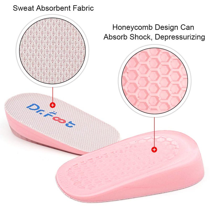 Dr.Foot Dr. Foot's Height Increase Insoles, Heel Cushion Inserts, Heel Lift Inserts for Leg Length Discrepancies (0.6" Height) Pink - Image 4