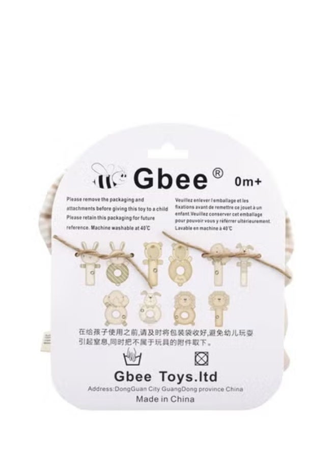 جبيه طقم ألعاب خشخيشات من القطن العضوي مصنوع من مواد عالية الجودة للأطفال، ألعاب تعليمية للأطفال الرضع - Image 3