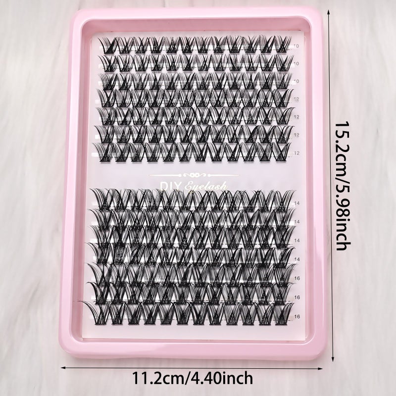 168PCS Reusable D Curl Cluster Lashes Natural Individual Eyelash Extensions Easy Apply - Image 4