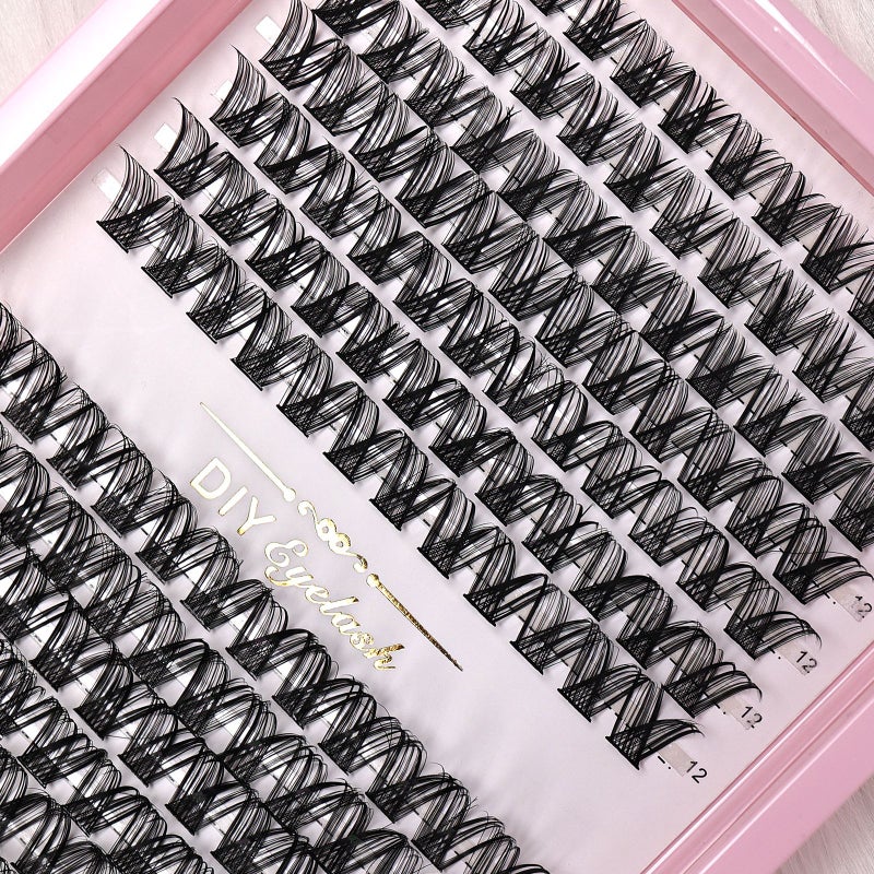 168PCS Reusable D Curl Cluster Lashes Natural Individual Eyelash Extensions Easy Apply - Image 3