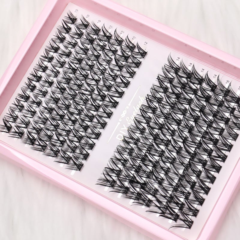168PCS Reusable D Curl Cluster Lashes Natural Individual Eyelash Extensions Easy Apply - Image 2