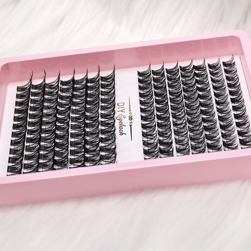 168PCS Reusable D Curl Cluster Lashes Natural Individual Eyelash Extensions Easy Apply - Image 5