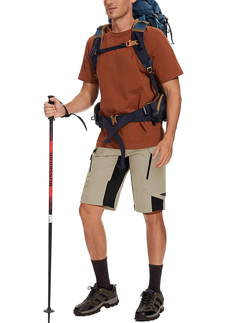 XKTTAC Men's Outdoor Quick Dry Lightweight Cargo Shorts for Hiking, Casual, Camping, Tactical, Fishing, Golf, Travel with 6 Pockets (Fossil, X-Large) - Image 2