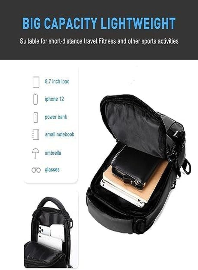 Bindex Men cross backpack Sling Bag black/green Waterproof Sling Backpack Bag Sling Bag For Men & Women Bag with USB Charging Port for Travel Hiking Jogging Gym Picnic Daily Use - Image 5