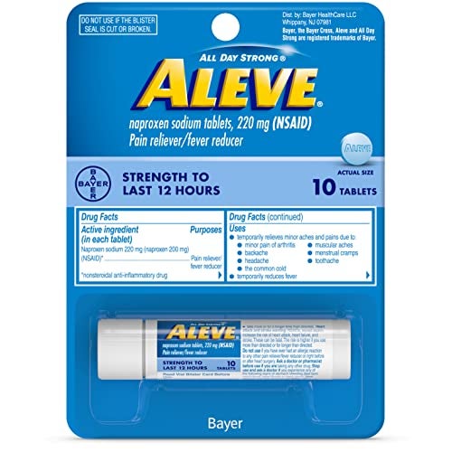 Aleve أقراص أليف مع نابروكسين صوديوم 220 ملغ مسكن للألم وخافض للحرارة، 10 عدّ - Image 3