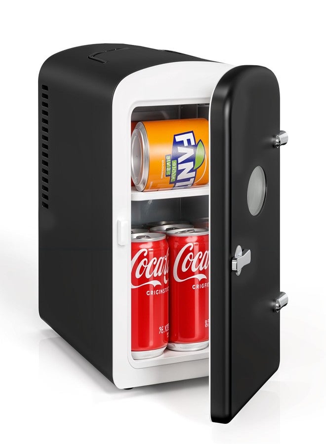 HealSmart Mini Fridge with Observation Window 6L/9 Can Skincare Beverage Small Refrigerator, 100% Freon-Free Compact Cooler and Heater for Bedroom, Office, Dorm, Car, White - Image 1