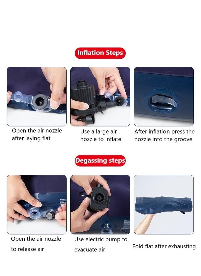 TRASSLE Air Cushion Bed, Inflatable Car Bed, Inflatable Flocking Beach Pillow Bed Outdoor Mattress, For Camping Car  - Image 5