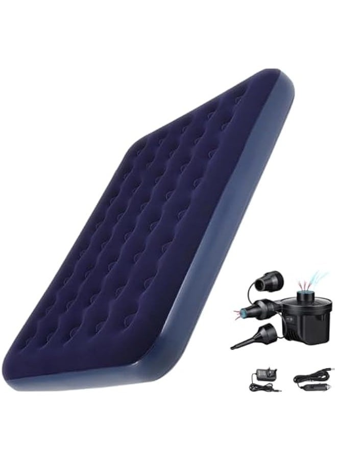 TRASSLE Air Cushion Bed, Inflatable Car Bed, Inflatable Flocking Beach Pillow Bed Outdoor Mattress, For Camping Car  - Image 1