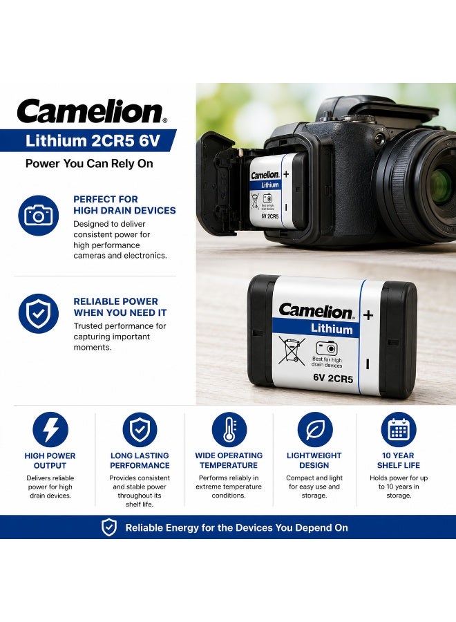 Camelion 2CR5 6V Lithium Camera Battery for Film Cameras, Photography Equipment & Electronic Devices - Image 5