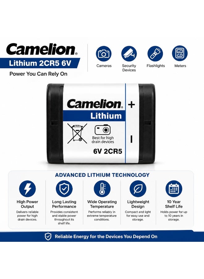 Camelion 2CR5 6V Lithium Camera Battery for Film Cameras, Photography Equipment & Electronic Devices - Image 3
