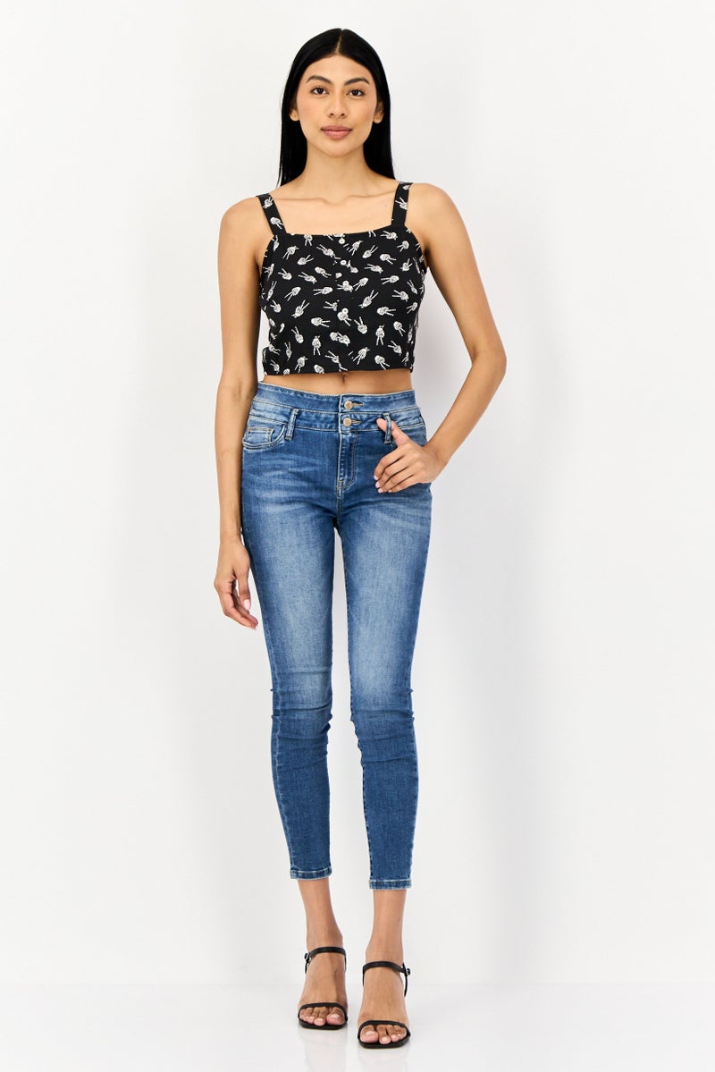 ONLY Women Square Neck Sleeveless Allover Print Tank Top, Multicolor - Image 3