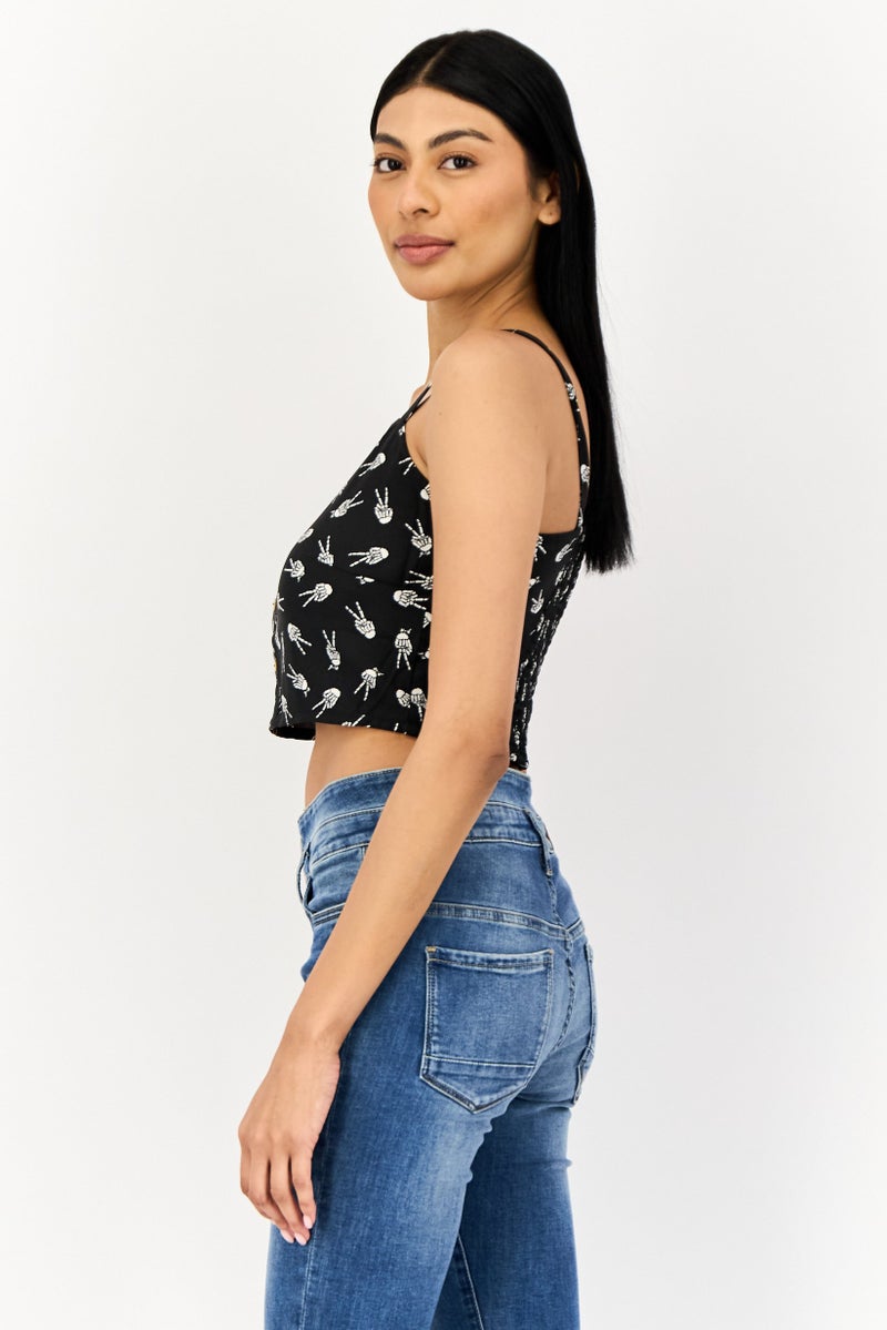 ONLY Women Square Neck Sleeveless Allover Print Tank Top, Multicolor - Image 2