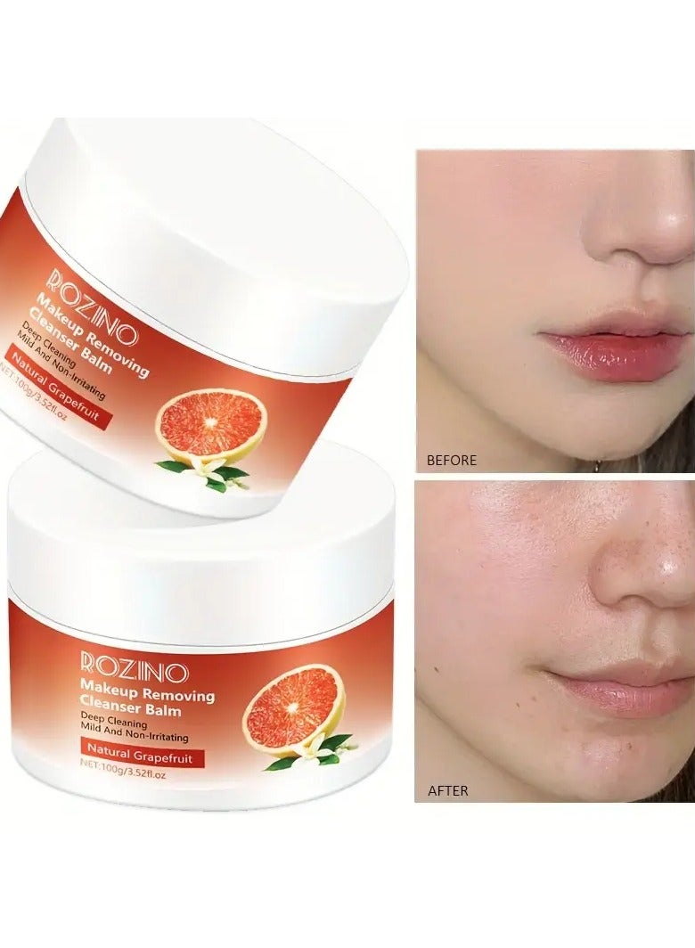 Rozino Grapefruit makeup remover cream, emit your fresh vitality. Gently remove makeup without irritation. Care for the skin as smooth as possible. Moistened by grapefruit, makeup removal can also be very comfortable. Deep cleansing. - Image 2