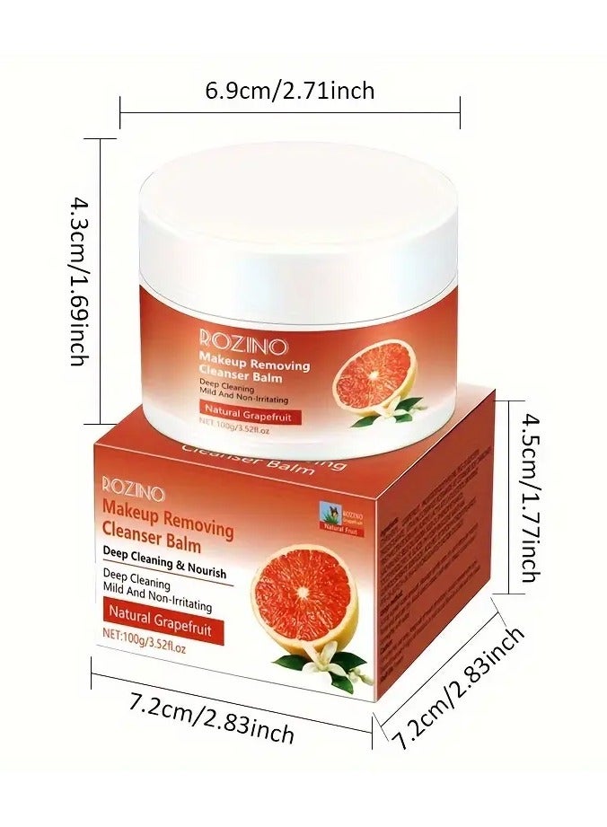 Rozino Grapefruit makeup remover cream, emit your fresh vitality. Gently remove makeup without irritation. Care for the skin as smooth as possible. Moistened by grapefruit, makeup removal can also be very comfortable. Deep cleansing. - Image 3