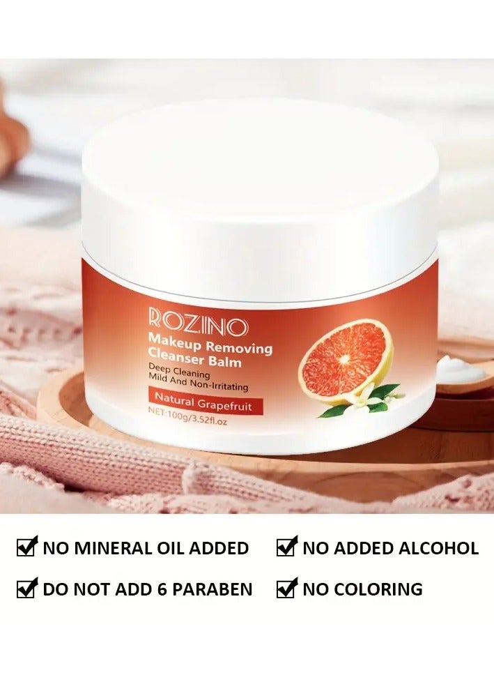 Rozino Grapefruit makeup remover cream, emit your fresh vitality. Gently remove makeup without irritation. Care for the skin as smooth as possible. Moistened by grapefruit, makeup removal can also be very comfortable. Deep cleansing. - Image 5