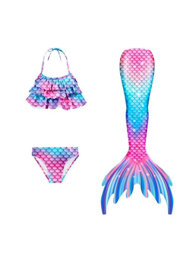 Swimsuit - Girls Mermaid Tail Swimsuit - JP18, 120 - Kids Swimming Costume, Beach Bikini, Summer Swimwear, Quick Dry, Pool Party, Bathing Suit Swimsuit - Image 1