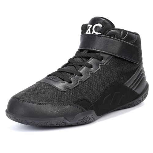 ZVC Wrestling Shoes Men Boxing Shoes for Fighting Shoes Powerlifting Bodybuilding Boots Footwear Black - Image 1