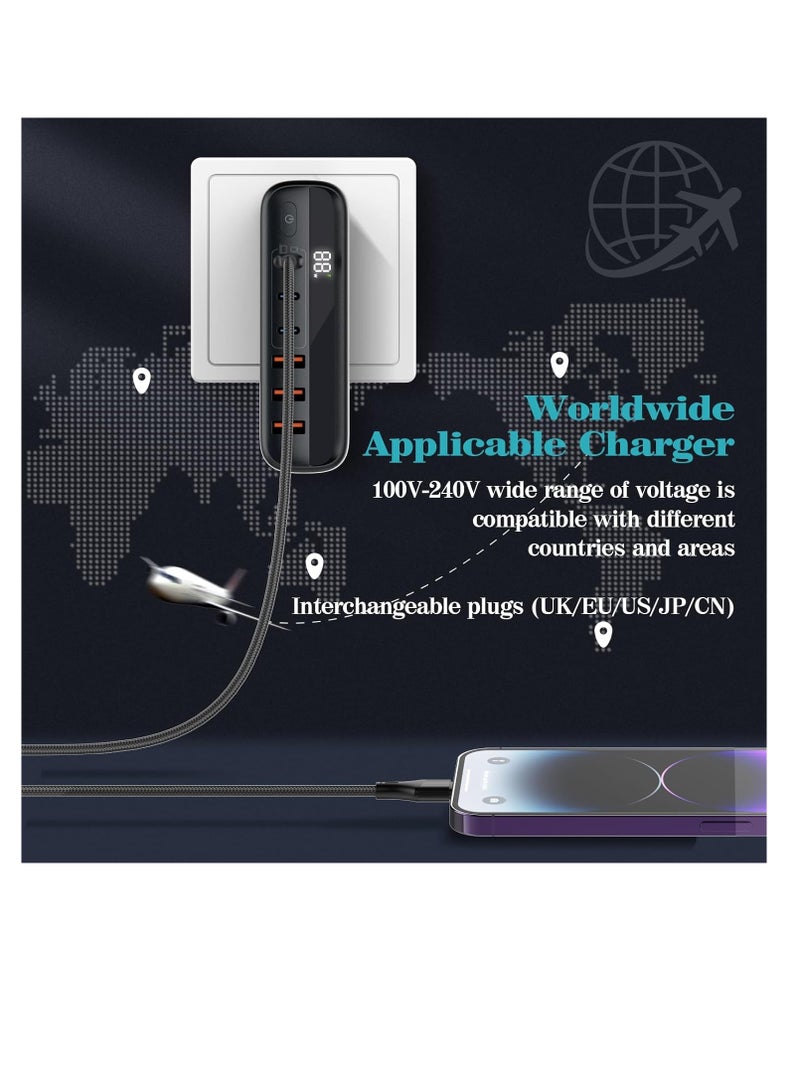 Terabyte 140W 6 Port GaN Desktop and Wall Charger UK/EU/US Plugs, 3 USB-C PD3.0, 3 USB - Image 4