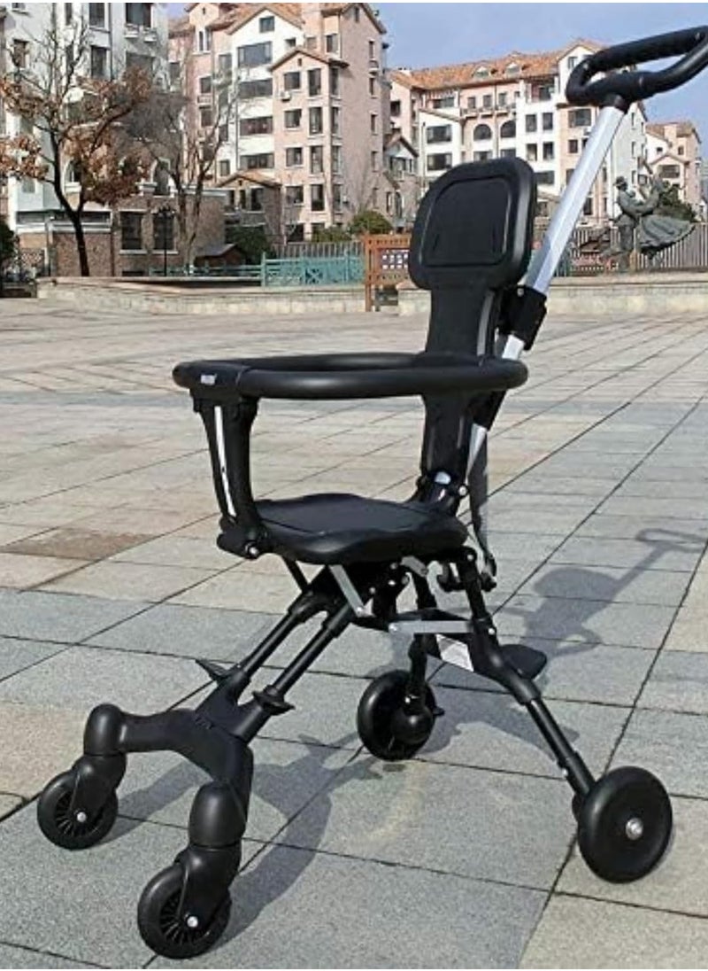 Generic - Stroller 3 Wheels B Shape Ultra Lightweight 9.4 lbs 4.2 kg Two Facing Large Seat and Backrest Stroller 10.2 lbs 4.2 kg Carry on Compatible Adjustable Handle Height Adjustable 1.5 Years Old Buggy Wheelbarrow - Image 1