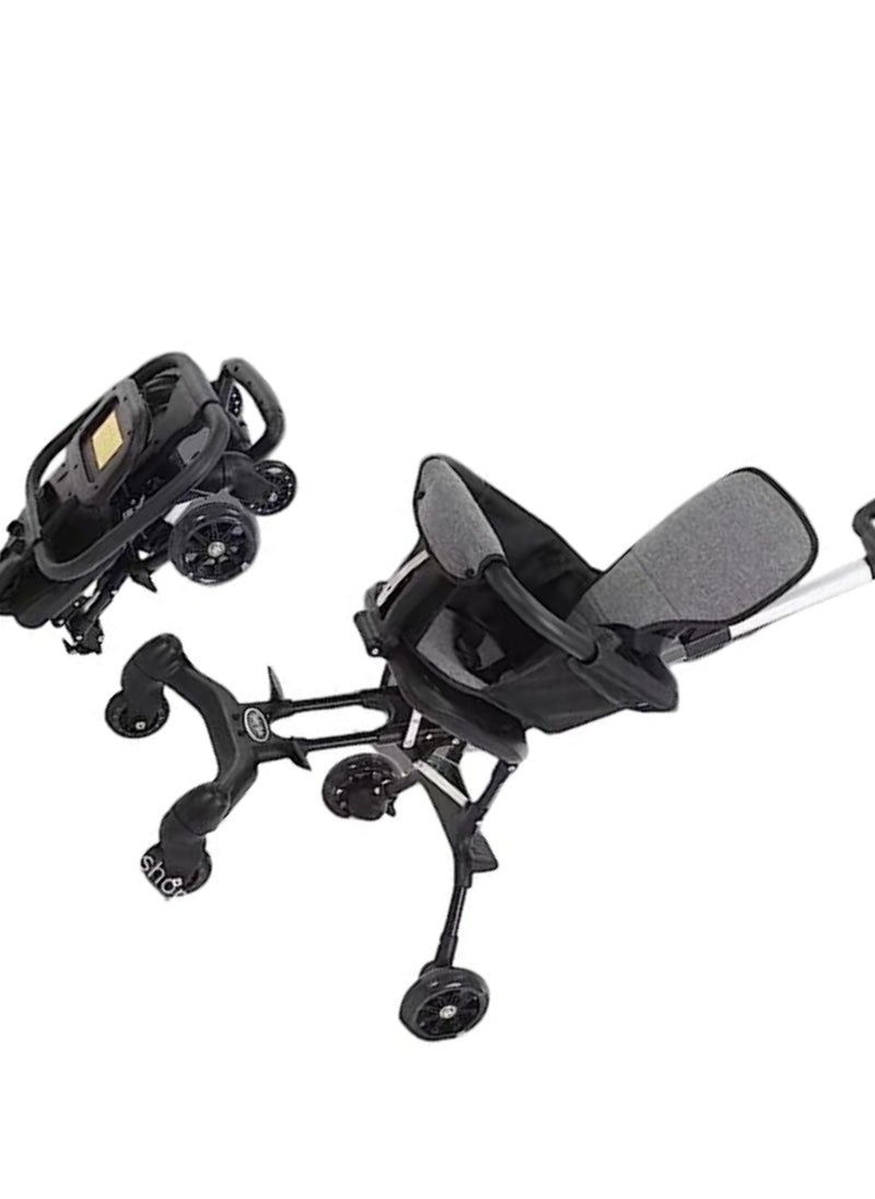 Generic - Stroller 3 Wheels B Shape Ultra Lightweight 9.4 lbs 4.2 kg Two Facing Large Seat and Backrest Stroller 10.2 lbs 4.2 kg Carry on Compatible Adjustable Handle Height Adjustable 1.5 Years Old Buggy Wheelbarrow - Image 1