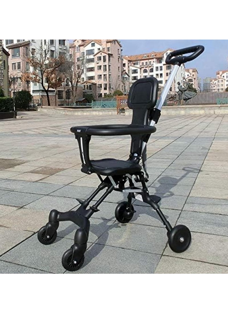 Generic - Stroller 3 Wheels B Shape Ultra Lightweight 9.4 lbs 4.2 kg Two Facing Large Seat and Backrest Stroller 10.2 lbs 4.2 kg Carry on Compatible Adjustable Handle Height Adjustable 1.5 Years Old Buggy Wheelbarrow - Image 1