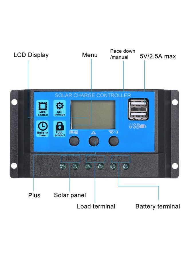 NIBEMINENT 60A Solar Charge Controller Blue/Black  - Image 4