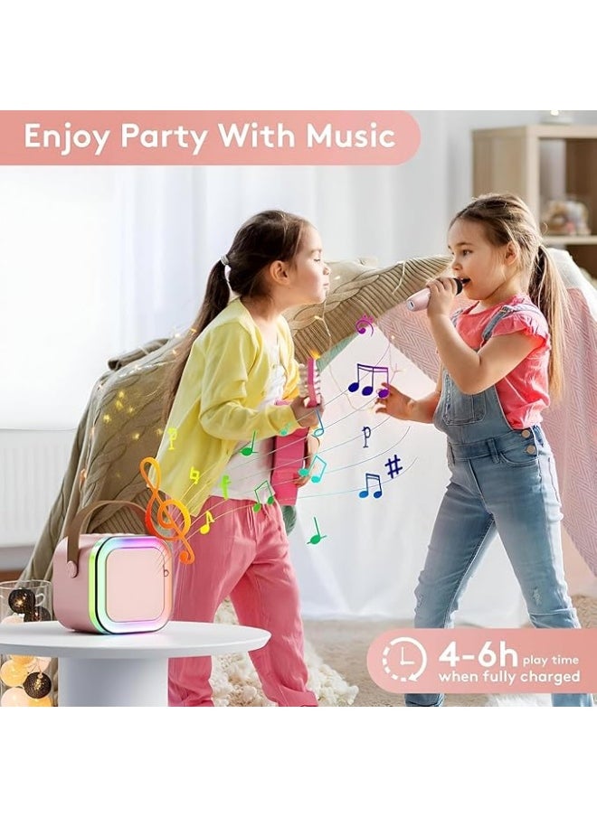 Bluetooth Speaker with Wireless Mic - Kids Microphone Toy - Wireless Karaoke Machine - Bluetooth Speaker and Microphone - Kids Speakers - Amazing Singing Experience for Kids and Adults with LED Light and Fun Sound Effects - Perfect Birthday and Party Gifts for Girls and Boys -