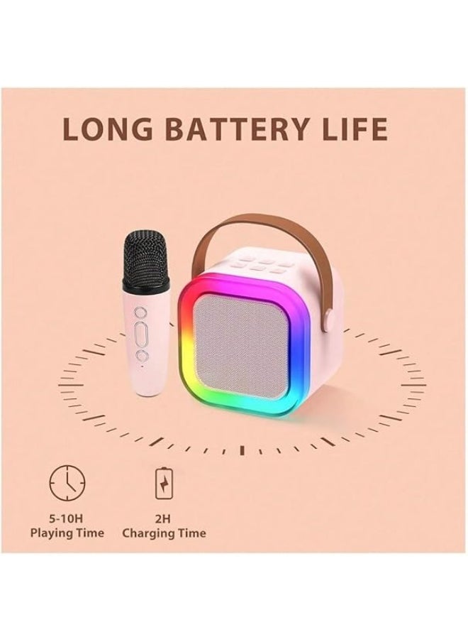 Bluetooth Speaker with Wireless Mic - Kids Microphone Toy - Wireless Karaoke Machine - Bluetooth Speaker and Microphone - Kids Speakers - Amazing Singing Experience for Kids and Adults with LED Light and Fun Sound Effects - Perfect Birthday and Party Gifts for Girls and Boys -