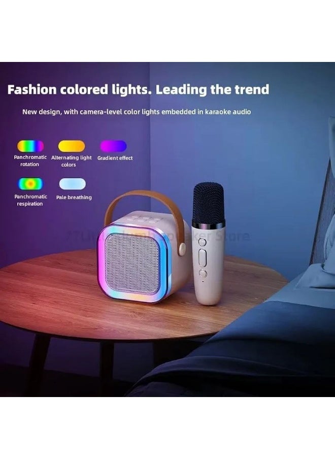 Bluetooth Speaker with Wireless Mic - Kids Microphone Toy - Wireless Karaoke Machine - Bluetooth Speaker and Microphone - Kids Speakers - Amazing Singing Experience for Kids and Adults with LED Light and Fun Sound Effects - Perfect Birthday and Party Gifts for Girls and Boys -