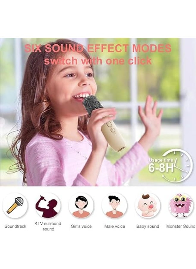 Bluetooth Speaker with Wireless Mic - Kids Microphone Toy - Wireless Karaoke Machine - Bluetooth Speaker and Microphone - Kids Speakers - Amazing Singing Experience for Kids and Adults with LED Light and Fun Sound Effects - Perfect Birthday and Party Gifts for Girls and Boys -