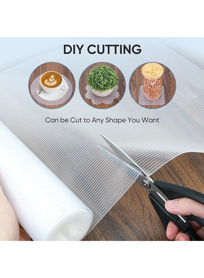 ElastPro Ethylene Vinyl Acetate 45 Cm X 3 M Transparent Food Grade Solid EVA Anti Slip Washable Matsheet For Fridge, Kitchen, Drawer, Shelf Liner, Table (Line Texture, Natural White) - Image 4