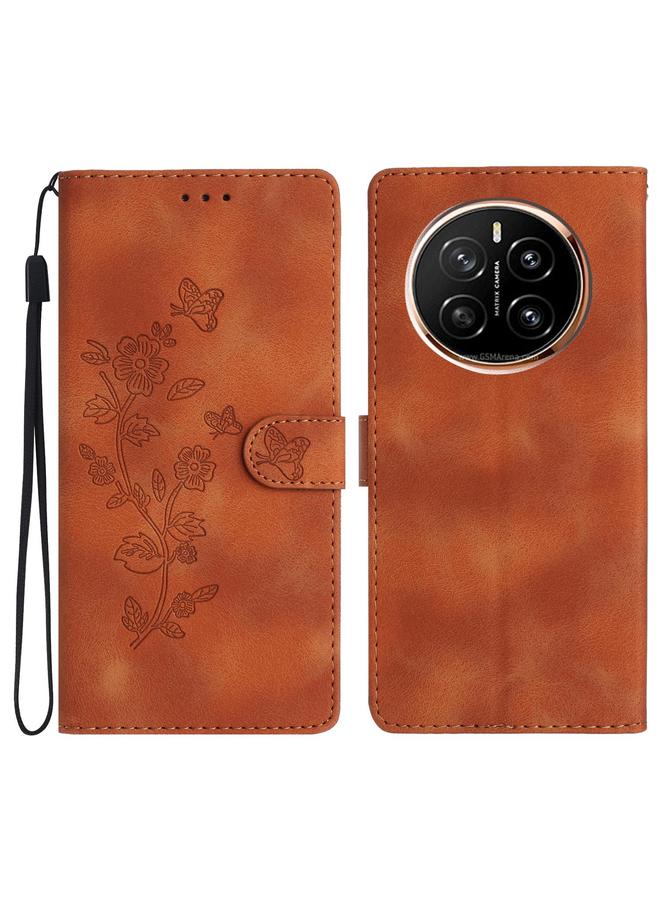 اس-توب جراب هاتف جلدي لهاتف Honor Magic7 بنقشة زهور وفراشات - Image 1