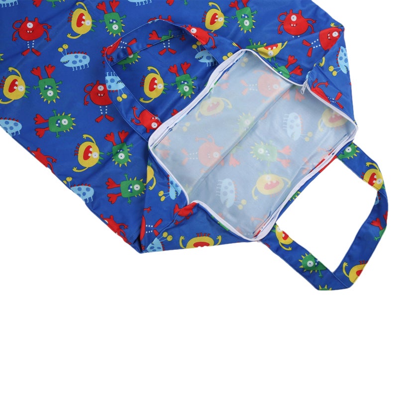 Waterproof Wet Bag: 1 Blue Quick-Drying Fabric - BPA Free PVC Free Multifunctional Reusable Cloth Diaper Wet Dry Bag for Home Travel Organization - Image 2