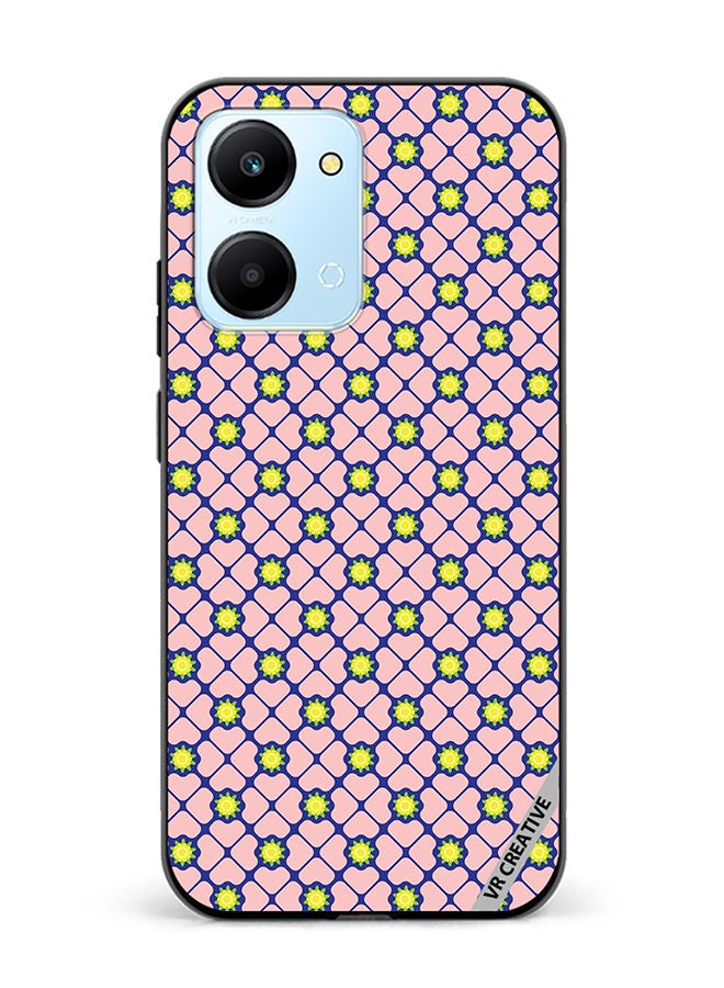 VR CREATIVE Protective Case Cover For Honor Play7T Abstract Clover Leaves Geometric Retro Design Multicolour - Image 1