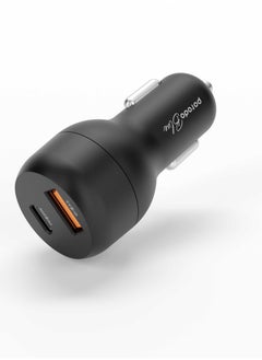 Dual Port Car Charger PD 20W - Black