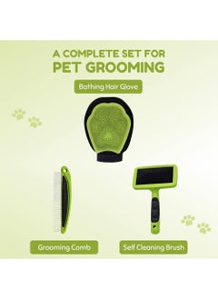 3 PCS Pet De-Shedding Brush Set for Dog & Cat, Professional Pet Grooming Tool Kit for Short Haired Dogs and Cats Reduces Undercoat Shedding, Puppy Loose Hair Remover Comb, Soft Rubber Glove - pzsku/ZEF9413682E9E163D37AFZ/45/_/1722564082/0b1429ca-cb23-4ce2-a6a6-a225cb269647