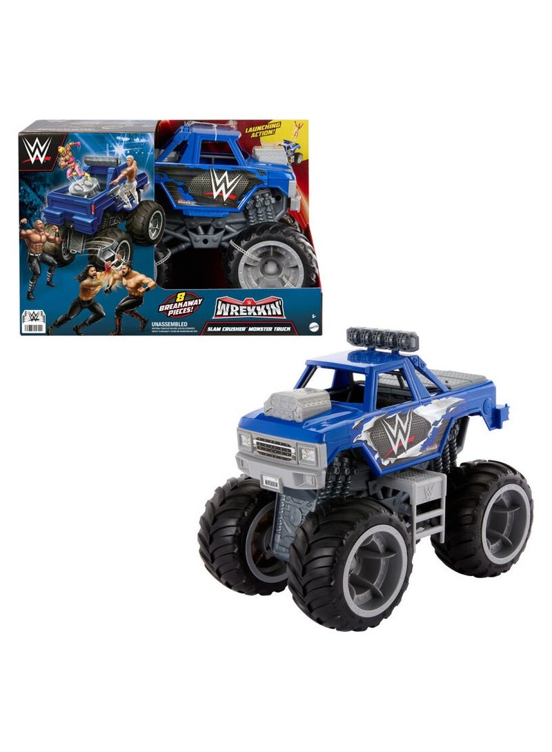 Mattel Games WWE Vehicle Wrekkin Slam Crusher Monster Truck Playset - Image 1