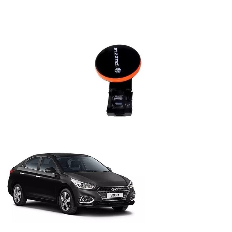 SPREADX Stylish Strong Car Steering Wheel knob Black Metal Universal with Random coloured Ring 1 pcs suitable for Hyundai Verna 2017 onward - Image 1