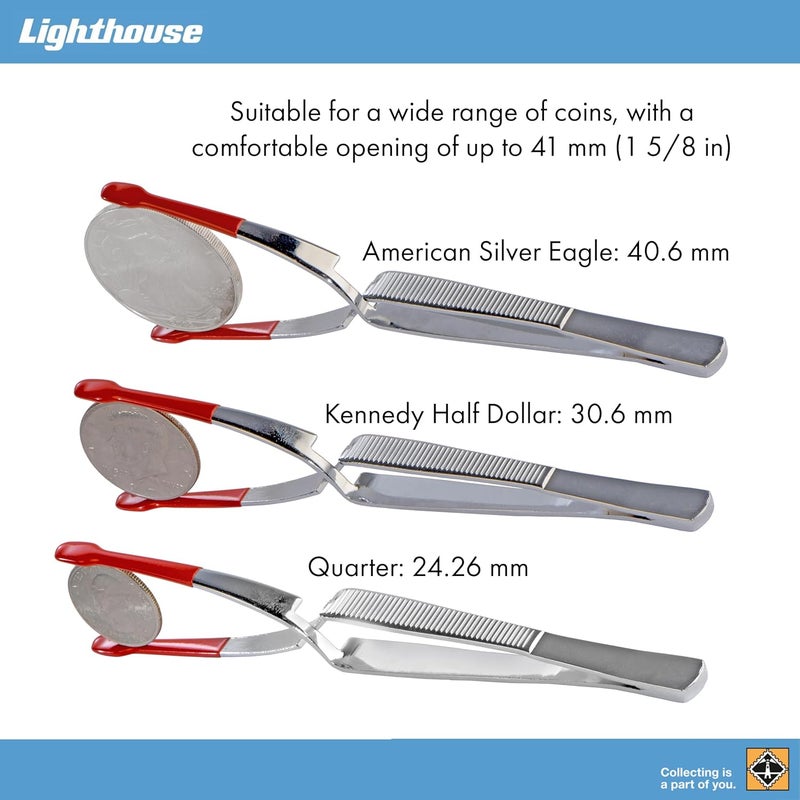 Lighthouse - Wide-Grip Plastic-Coated Coin Tongs - Non-Slip and Scratch-Free for Safe Handling - Image 4