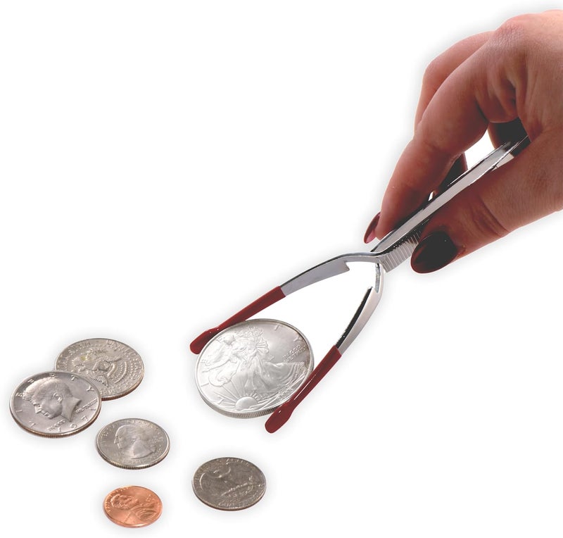 Lighthouse - Wide-Grip Plastic-Coated Coin Tongs - Non-Slip and Scratch-Free for Safe Handling - Image 2
