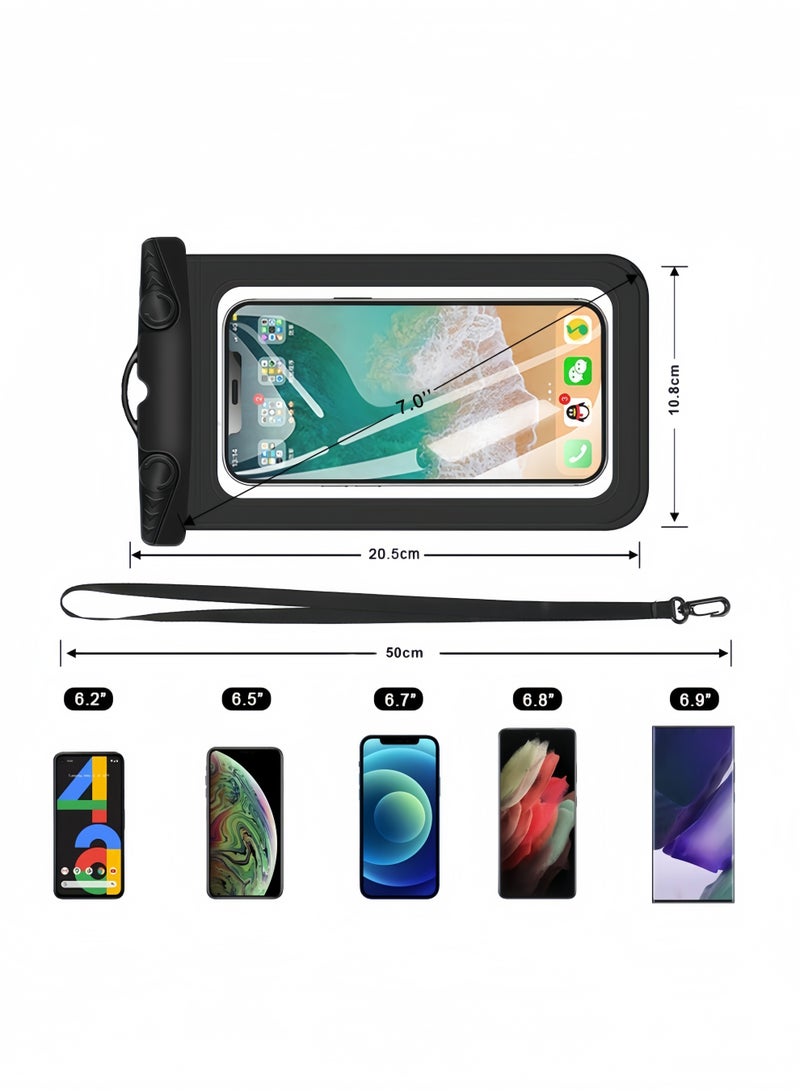 1 Pack Waterproof Phone Case, 7" Universal Dry Bag for iPhone 15/14/13/12 Pro Max, IPX8 Waterproof Pouch, Cruise Ship & Beach Essentials, Black - Image 5