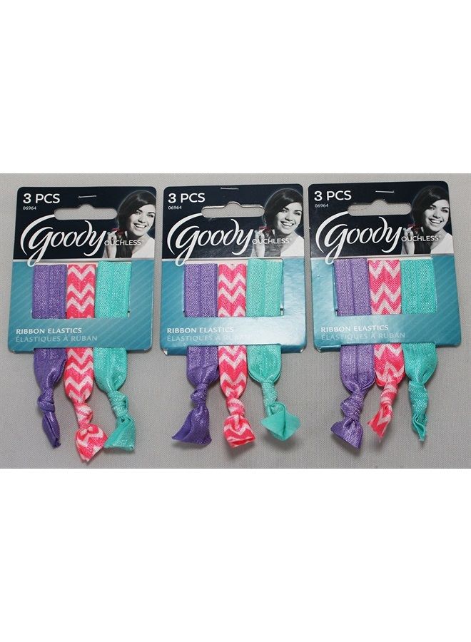 Goody WoMens Ouchless Ribbon Elastics, Chevron Neon, 3 Count